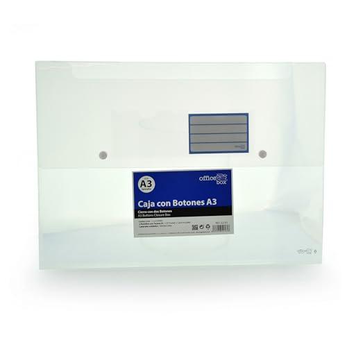 office box A3 Size Project Boxes - Transparent with buttons closu...