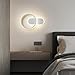EPHIBUX Modern LED Wall Sconce Minimalist White Geometric Round and Oval Wall Lamp 3 Color Temperature Changeable Wall Light for Bedroom Bedside Living Room Hallway Lighting
