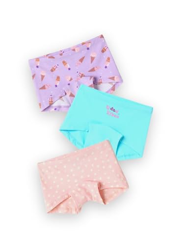 Image of mackly Girls Boxers (Pack of 3) - Cotton Boxer Shorts, Seamless Comfort, Mid Waist Boyshorts Panties
