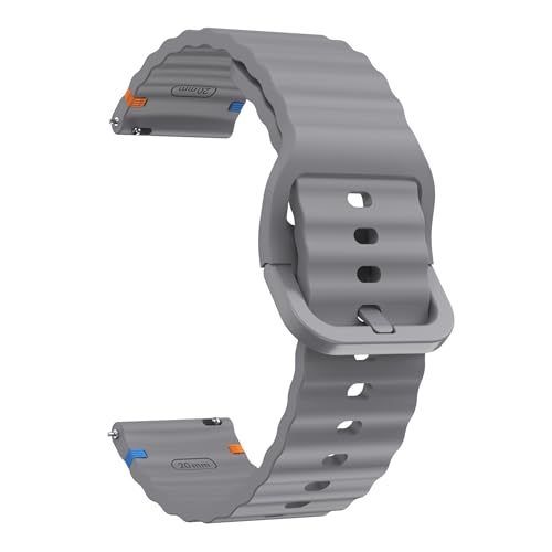 Image of YODI 22mm New Metal Buckle Original Colourful Stiching Points Silicone Strap Band Compatible with Amazfit GTR 2, GTR 2e, GTR 47MM / Noise Fit Endure, Fit Evolve, Fit Active Smartwatch Bands