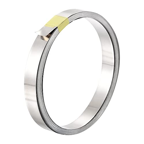 sourcing map 1 Rouleau 5 Mètre Acier nickelé Bande Plaque connexion Acier Ruban pour Batterie et Soudage par points 10x0.2mm(WxT)