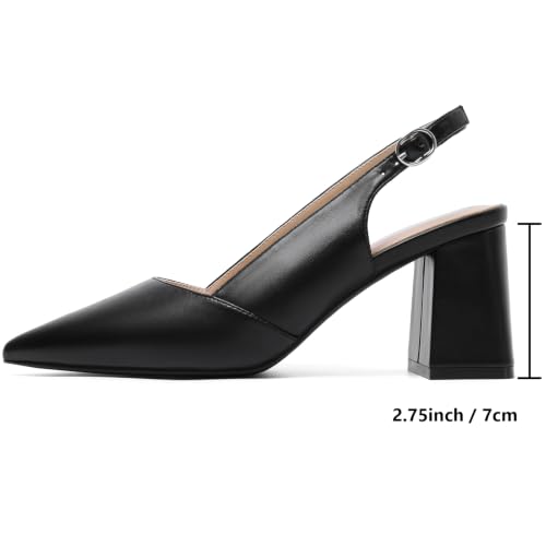 Image of Mostrin Kitten Heels for Women Slingback Pointed Closed Toe Heels Women's Pumps Shoes for Wedding, Party, Commuting