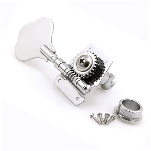CIMAXIC 4r Bass Guitar Machine Heads Tuners Elephant Ear Button Hard Zinc Alloy 4pcs Right Tuners Great for Bass Tuning Replacement