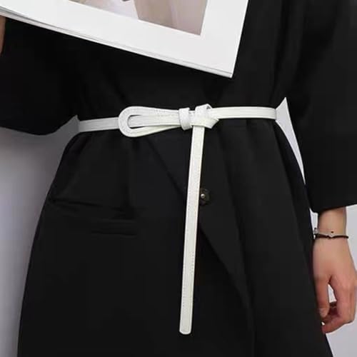 Dress Coat Decorative Waistband Adjustable Elegant Pu Women's Belt Retro Alloy Buckle Skinny Waist(Black)4