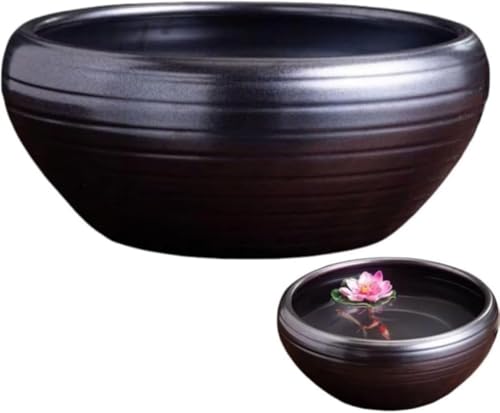 Xiraivke 多機能大型水鉢コレクション 金魚鉢・メダカ鉢・睡蓮鉢・水耕植木鉢 亀用水槽 スの葉ロータス銅コイングラスグリーンカタツムリガーデン対応