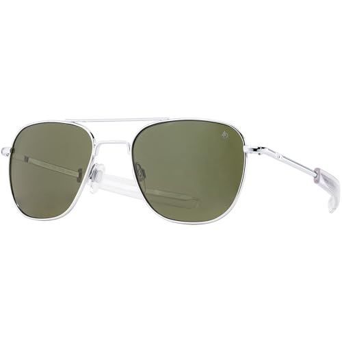 Image of AO American Optical Silver Original Pilot Sunglasses | Nylon & Glass Lenses | Polarized & Non-Polarized