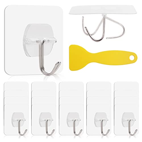 Menz Klebehaken 6 Stück - Selbstklebende Haken Extra Stark Ohne Bohren