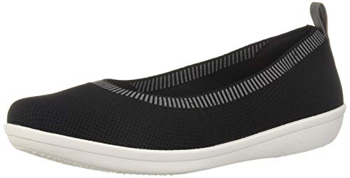 Clarks Women's Ayla Paige Loafer Flat, black knit, 7.5 M US