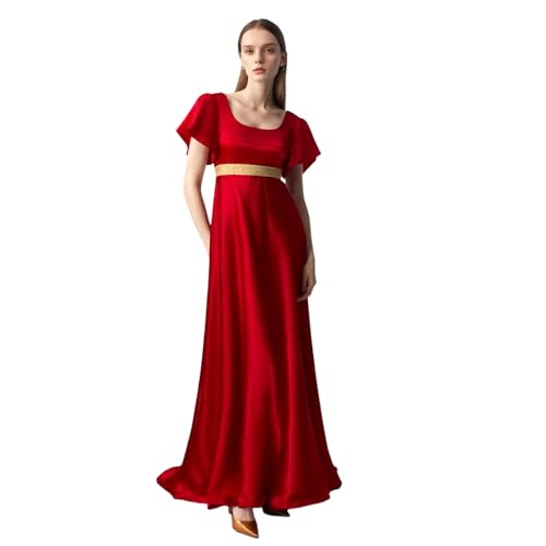 Amazon.com: Weixu Regency Dresses for Women Red Empire Waist Puff Sleeve  Medieval Evening Dress Victorian Fancy Tea Gown Halloween Costume XS :  Clothing, Shoes & Jewelry
