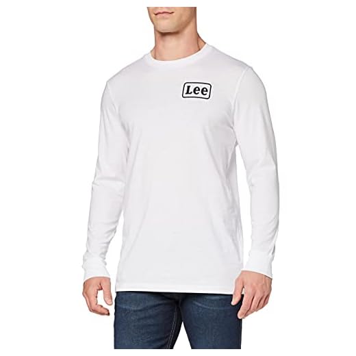 Lee LS Stripe Camiseta, Blanco (White 12), XX-Large para Hombre