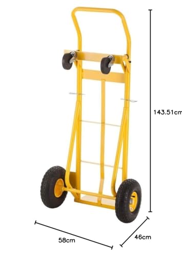 Image of STANLEY SXWT-MT519 2-in-1 Steel Multi Truck,Handtruck (150kg Capacity) & Platform (200kg Capacity),10 inch(260mm) Pneumatic Wheels, Dimensions: 46x58x143.5 cm, Loadplate Dimensions: 35.5x85 cm