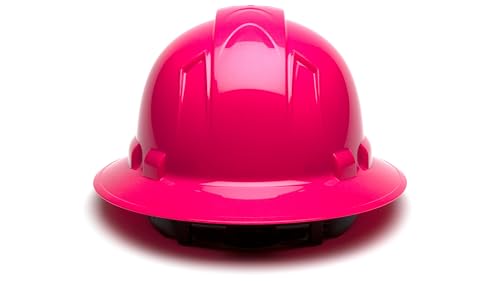 Pyramex Ridgeline Full Brim Hard Hat 4 Point Ratchet Pink