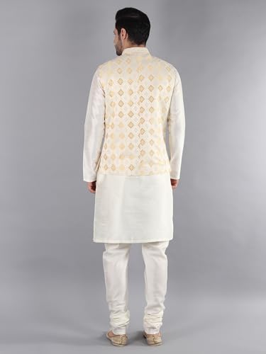 Image of Uri and MacKenzie Men's Silk Blend Kurta Pajama with Designer Ethnic Nehru Jacket /Modi Jacket