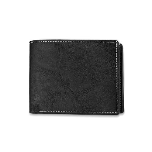 Bifold Wallets, PU Leather Slim Wallet Credit Card Wallet for Men and Boys, Lightweight Men's Wallet Thin Wallet for Work, Shopping, Travel (black)