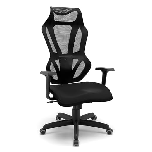 Cadeira Office Presidente Supreme - Cadeira Ergonômica Reclinável - Até120kg, Braços 3D, Suporte para Pés, Giratória, Inclinação 12 graus, Encosto com Tela Mesh - Preta