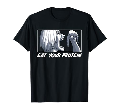 Mangia le tue proteine Anime Palestra Manga Bodybuilding Fitness Anime Maglietta