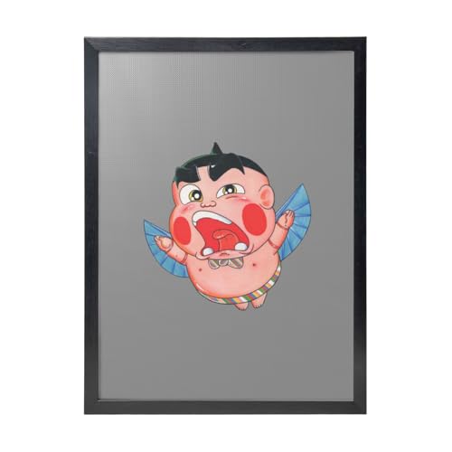 おぼっちゃまくん (1) 黒枠装飾画 30x40cm オフィス ポリ塩化ビニル製 カスタマイズ可 簡単設置