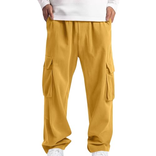 Men's Corduroy Cargo Pants Trendy Casual Fall Winter Running Sweatpants for Men Elastic Waist Relaxed Fit Track Pants4