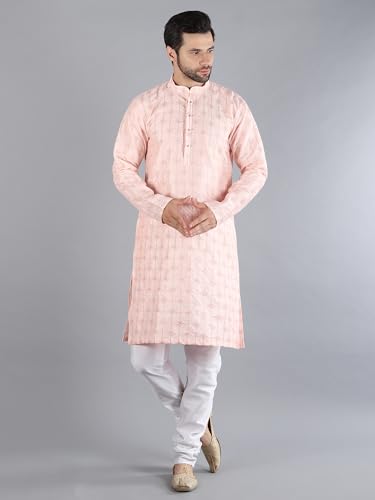Image of Uri and MacKenzie Embroidery Silk Men's Kurta Pyjama Set