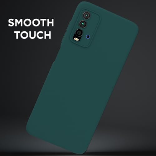 Image of Outlouders Back Cover for Redmi 9 Power /Poco M3 | Camera Protection | Durable Soft Matte Silicone Bumper Case (Green)