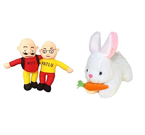 LT Store Rabbit Carrot White & Motu patlu Soft Toy for Kids & Children , Girls Playing Teddy Bear 26 & 30 cm-image-12