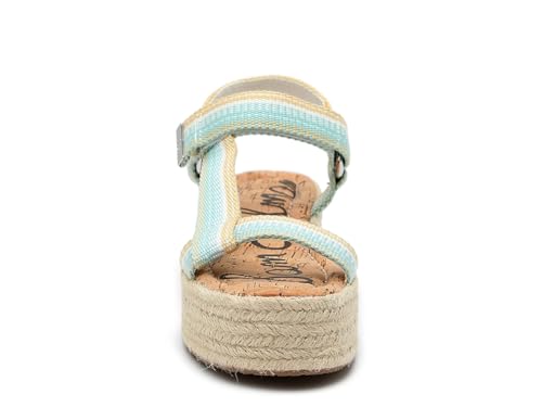 Image of Sam Edelman Womens Artica Woven Gladiator Platform Sandals Blue 8.5 Medium (B,M)