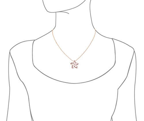 Sterling Silver with Rose Gold Tone Overlay 24mm Open Plumeria Pendant Necklace, 16+2" Extender - Image 5