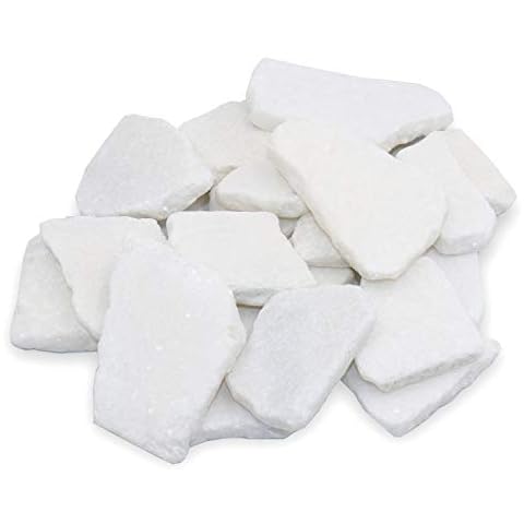 Koltose by Mash Bulk Sliced Santorini Stones for Painting - 20 Flat White Marble Stones for Rock Painting and Arts and Crafts, 5-8 cm Rocks Cover