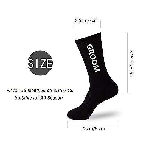 PartyGifts&beyond 7Packs Groomsmen Socks - Groom & Best Man Socks for Bachelor Party (Bold, M)2