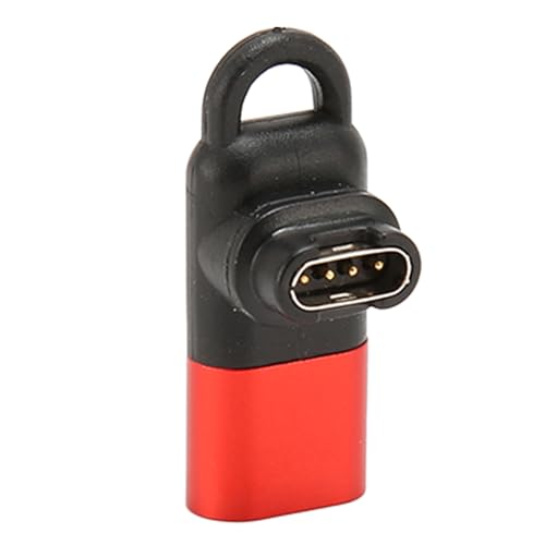 Wide Compatibility Watch Charger Adapter for Garmin7 6 5.2, Venu, Vivoactive 4, Forerunner 945 935 245, Swim 2 with 8 Pin Port, 90 Degree Design - Red