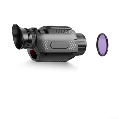 Monocular 4K para visión nocturna con zoom digital de 28X, recargable por USB C, 8 horas de duración de la batería para observación nocturna y exploración (C)