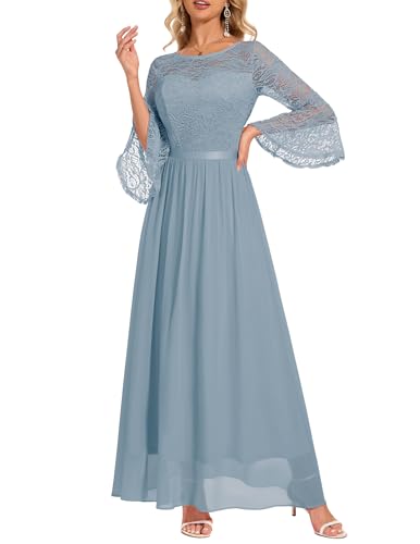 Wedtrend Women's Formal Dresses 2025 Wedding Guest Dress Bell Sleeve Bridesmaid Dresses Maxi Evening Dress