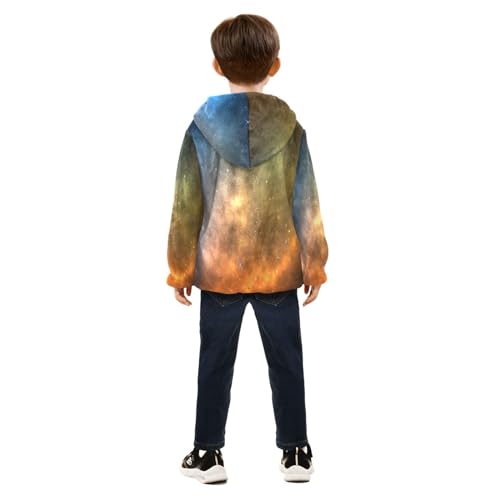 Colorful Starry Sky Galaxy Universe Toddler Jackets for Boys Winter Outerwear Kids 3T-10T4
