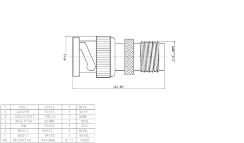 Adaptador coaxial BNC macho a TNC hembra 2 piezas miniatura 6