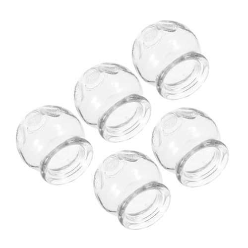 Juego de 5 ventosas de vidrio para terapia de ventosaterapia, masaje de vacío para alivio muscular corporal, terapia tradicional china con excelente conductividad térmica y diseño versátil miniatura 1