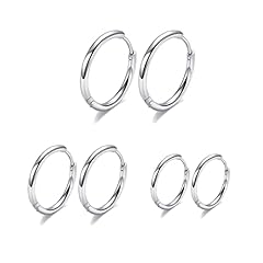 D: Silver (Diameter 6mm/8mm/10mm),3 Pairs