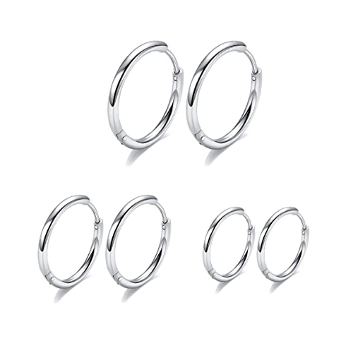 Surgical Stainless Steel Thin Hoop Earrings 6mm/8mm/10mm Small Huggie Hoop Earrings for Women and Men