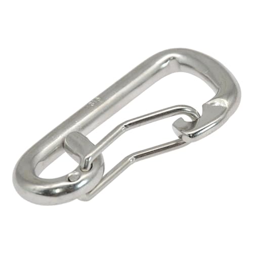 Mosquetón de acero inoxidable, mosquetón de seguridad, mosquetón de seguridad, clip de seguridad, clip de barco marino, conector de metal para pesca, senderismo, viajes