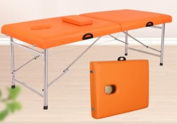 折りたたみ式施術用ベッド　 オレンジ Amazon | 整体ベッド マッサージ台 エステベッド 折りたたみ