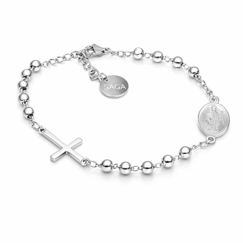 SAGA GIOIELLI - Pulsera Rosario para mujer/hombre, idea de regalo para amiga especial, hermanas, madre, abuela