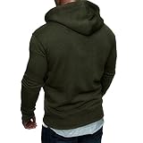 Generic Grauer Sweater Herbst- und Winter-Sweatshirt für Herren, einfarbige Stickerei, Dicke Blusen, langärmliger Kapuzenpullover Warme Mantel Herren