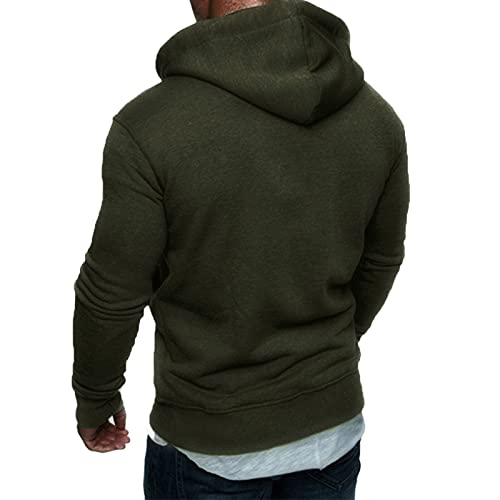 Heavkin Hoodies For Men Pullover Long Sleeve Hooded Athletic Sweatshirt Drawstring Patchwork Hoodie Sweater Gym Shirts Agreen #TOP1
