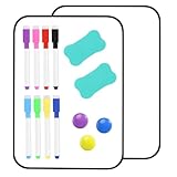 Whiteboard Klein 2 Stück Magnettafel A4 Doppelseitige Kleines Whiteboard mit Trocken Abwischbaren Stiften Radiergummi Magneten (30 x 21 cm)