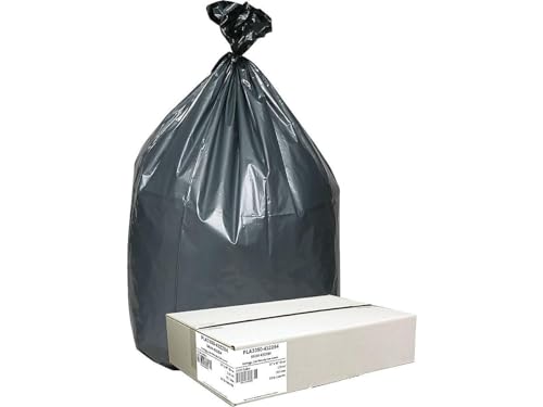 Image of Webster PLA3350 Hexene Resin Platinum Plus Heavy Duty Waste Can Liner, 1.35 Mil, Flat Seal, 40 inch x 33 inch, in Individually Folded Dispensing Bag, Silver / Black (Pack of 50)