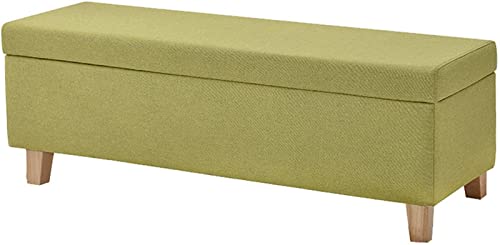 Banc ottoman coffre de rangement assemblé 120x40x42 cm en lin