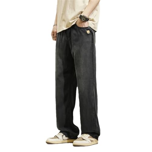 Men's Vintage Jeans Lyocell Straight Soft Loose Denim Trousers Streetwear