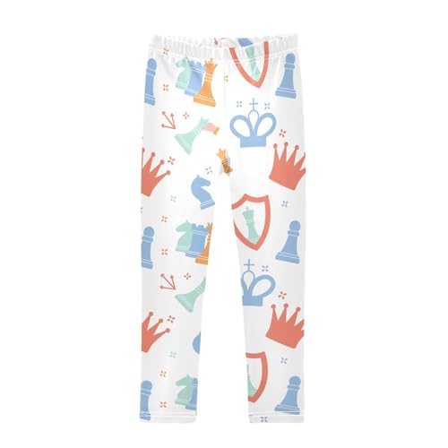 Chess Color Girls Leggings,Workout Leggings for Girls Toddler Athletic Leggings Size for 3-10T