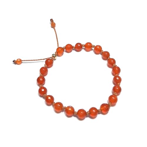 Bracelet en Cornaline et Argent 925 fait main pour femme