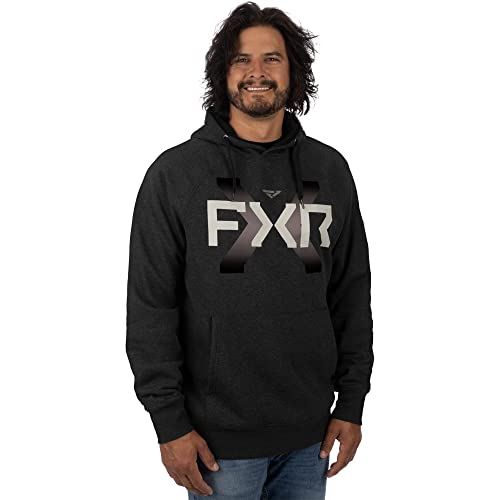 FXR Victory Pullover Hoodie Black/Muted Grape Hoody Long Sleeve Phone Pocket2
