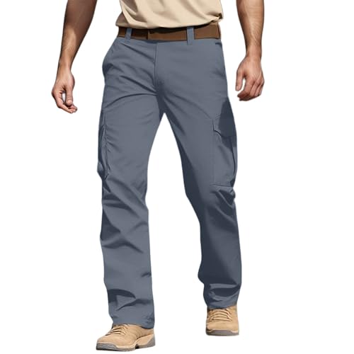 Men's Cargo Pants Lightweight Durable Work Trousers with Multiple Pockets Casual Outdoor Hiking Sweatpants for
